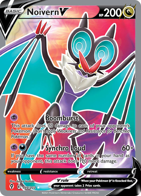 (195/203) Pokemon TCG Evolving Skies Single: Noivern V  Ultra Rare