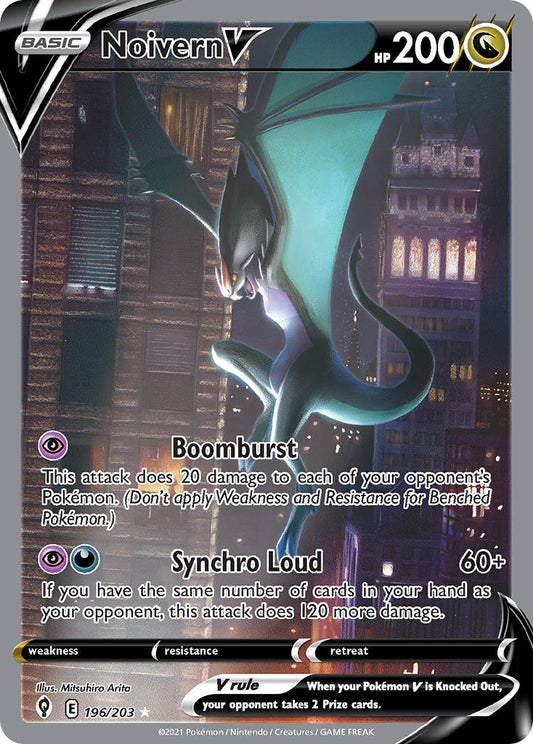 (196/203) Pokemon TCG Evolving Skies Single: Noivern V  Ultra Rare