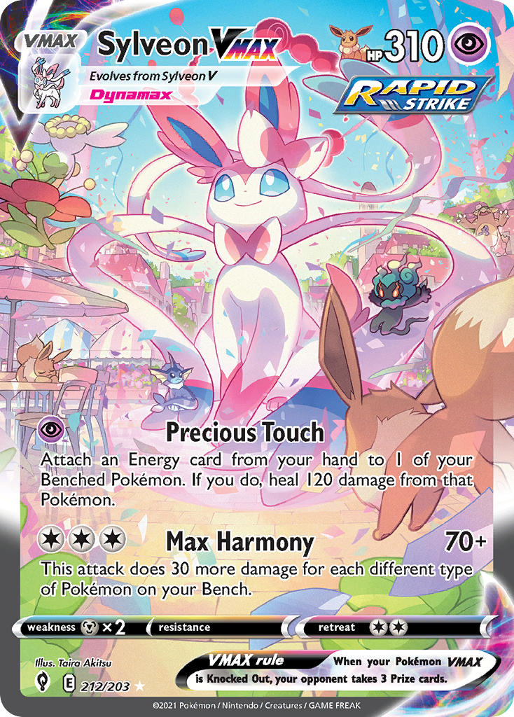 (212/203) Pokemon TCG Evolving Skies Single: Sylveon VMAX  Secret Rare