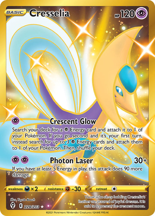 (228/203) Pokemon TCG Evolving Skies Single: Cresselia  Secret Rare