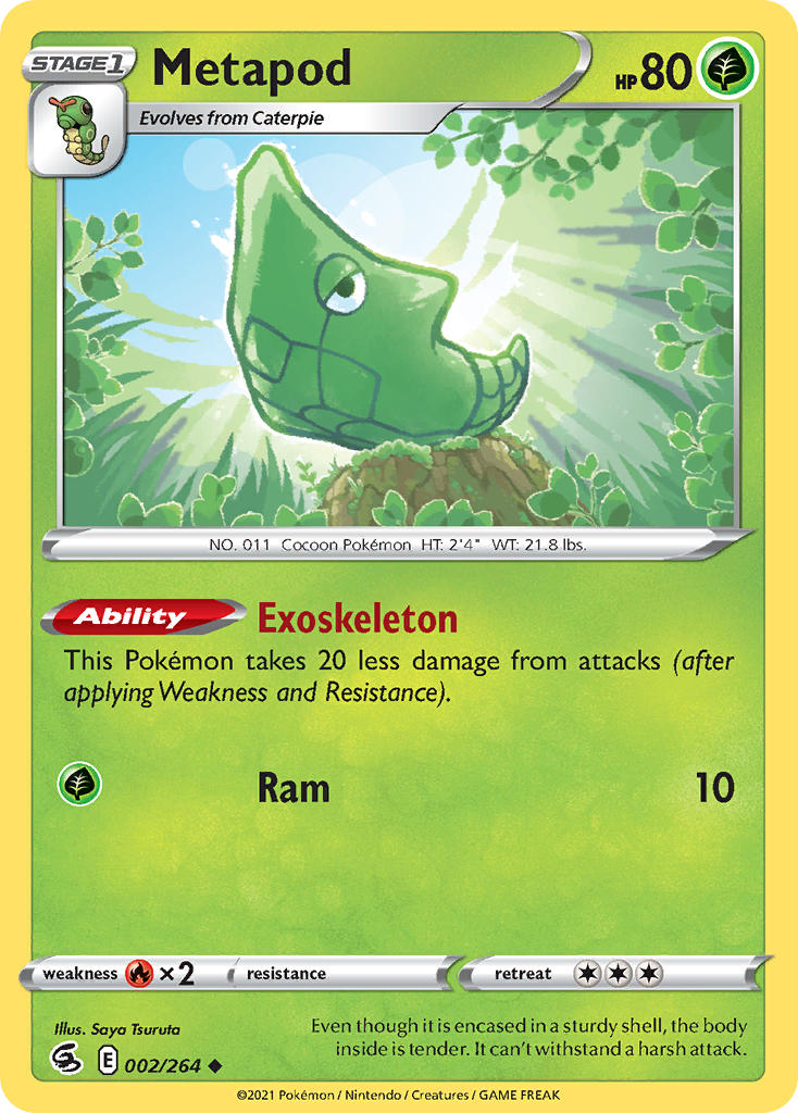 (002/264) Pokemon TCG Fusion Strike Single: Metapod  Uncommon