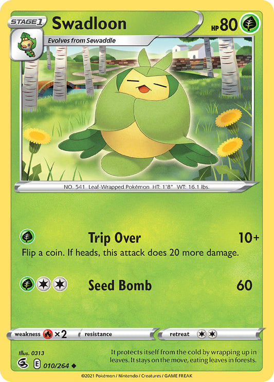 (010/264) Pokemon TCG Fusion Strike Single: Swadloon  Uncommon