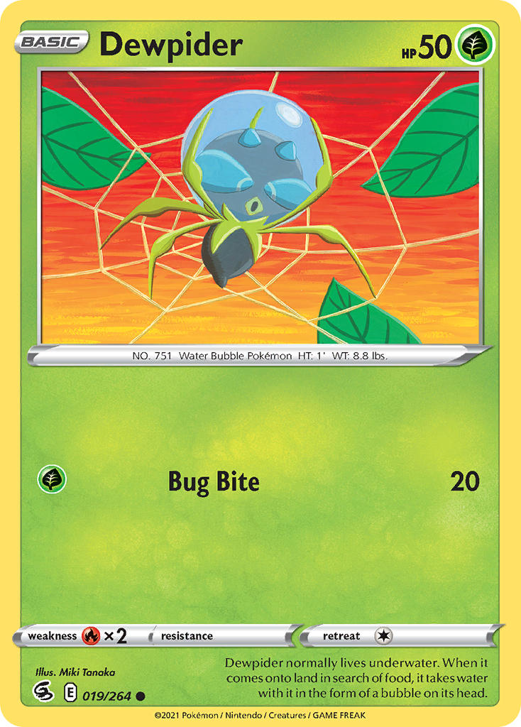 (019/264) Pokemon TCG Fusion Strike Single: Dewpider  Common