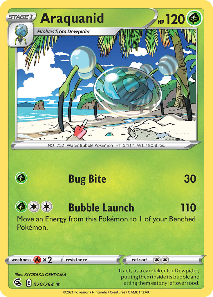 (020/264) Pokemon TCG Fusion Strike Single: Araquanid  Rare