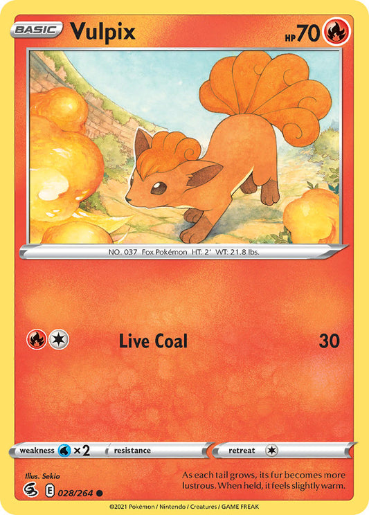 (028/264) Pokemon TCG Fusion Strike Single: Vulpix  Common