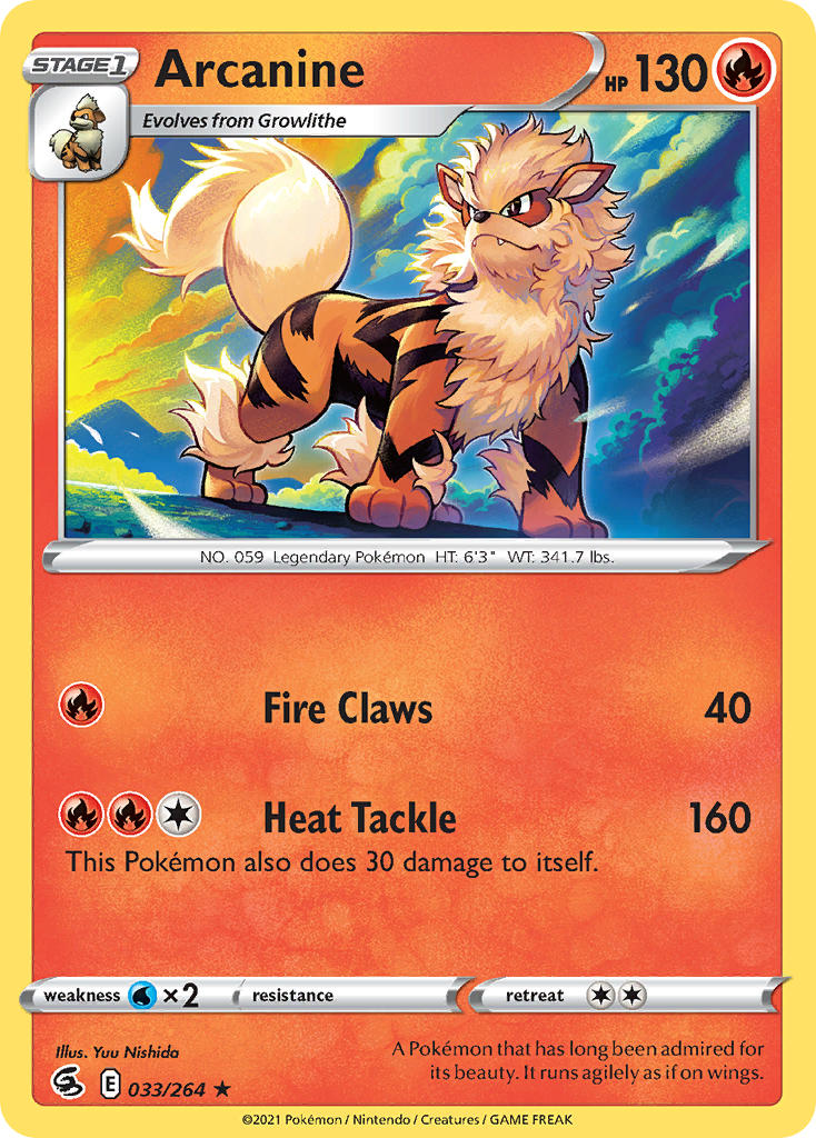 (033/264) Pokemon TCG Fusion Strike Single: Arcanine  Rare