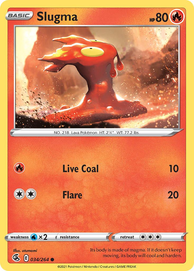 (034/264) Pokemon TCG Fusion Strike Single: Slugma  Common