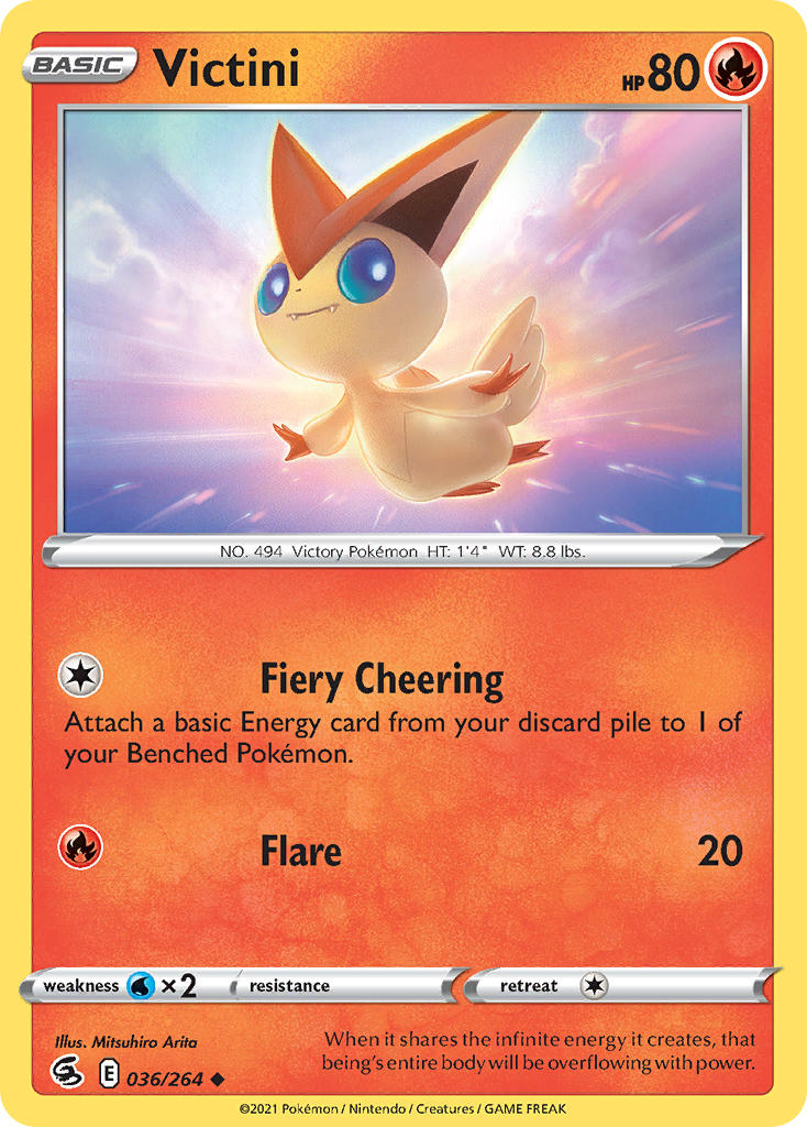 (036/264) Pokemon TCG Fusion Strike Single: Victini  Uncommon