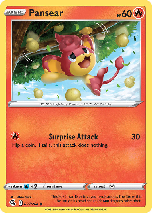 (037/264) Pokemon TCG Fusion Strike Single: Pansear  Common