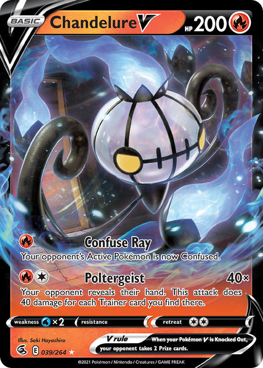 (039/264) Pokemon TCG Fusion Strike Single: Chandelure V  Ultra Rare