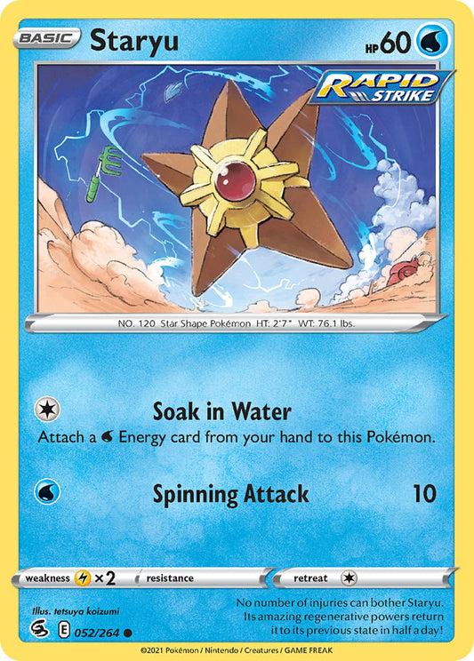 (052/264) Pokemon TCG Fusion Strike Single: Staryu Reverse Holo Common