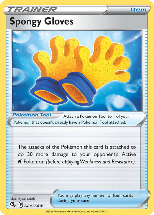 (243/264) Pokemon TCG Fusion Strike Single: Spongy Gloves Reverse Holo Uncommon