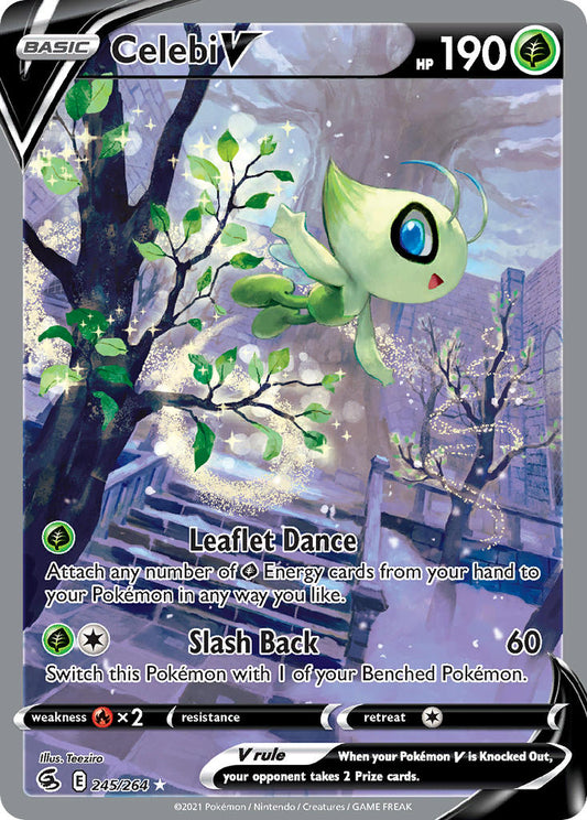 (245/264) Pokemon TCG Fusion Strike Single: Celebi V  Ultra Rare