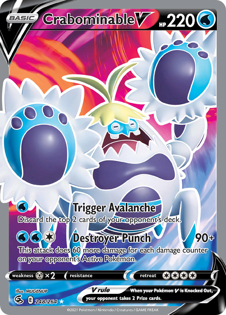 (248/264) Pokemon TCG Fusion Strike Single: Crabominable V  Ultra Rare