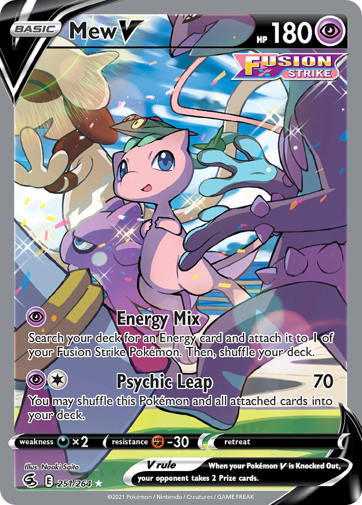 (251/264) Pokemon TCG Fusion Strike Single: Mew V  Ultra Rare