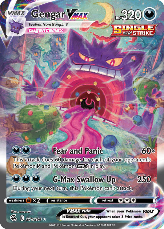 (271/264) Pokemon TCG Fusion Strike Single: Gengar VMAX  Secret Rare