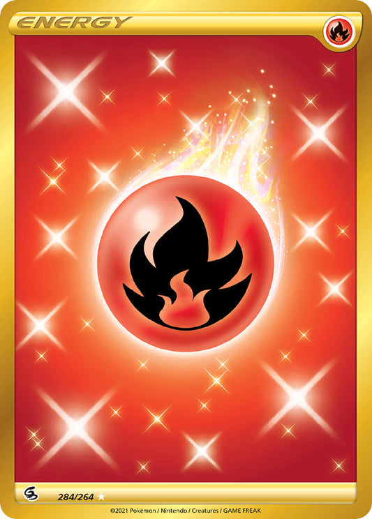 (284/264) Pokemon TCG Fusion Strike Single: Fire Energy  Secret Rare