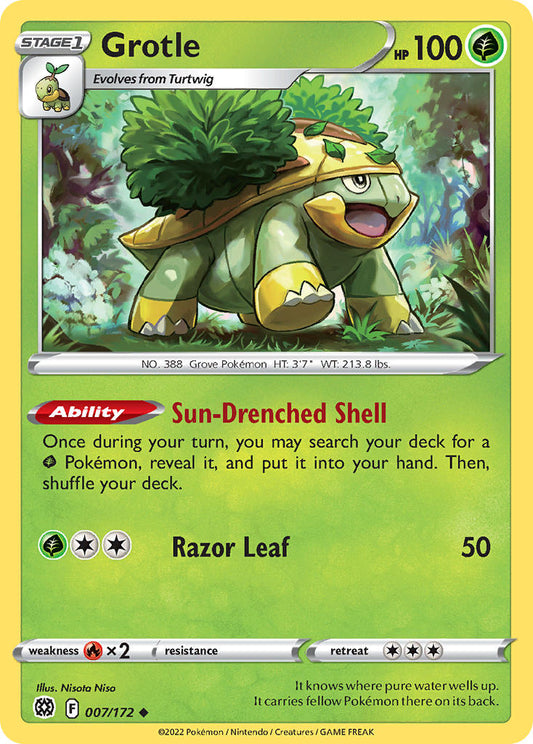 (007/172) Pokemon TCG Brilliant Stars Single: Grotle  Uncommon