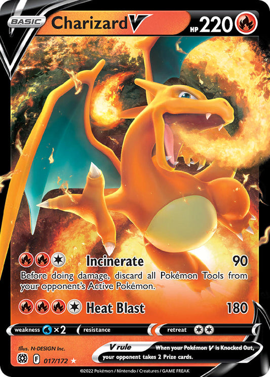 (017/172) Pokemon TCG Brilliant Stars Single: Charizard V  Ultra Rare