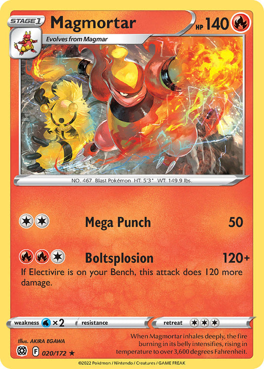 (020/172) Pokemon TCG Brilliant Stars Single: Magmortar  Rare