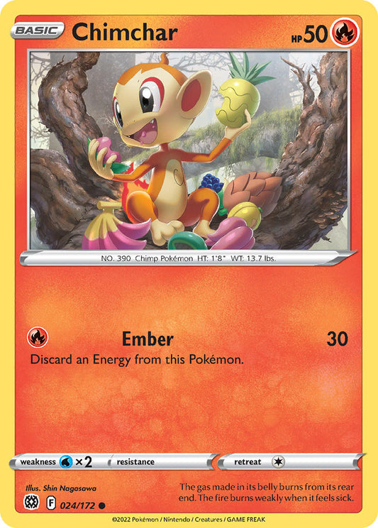 (024/172) Pokemon TCG Brilliant Stars Single: Chimchar  Common