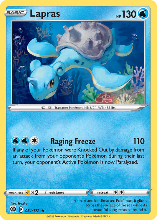 (031/172) Pokemon TCG Brilliant Stars Single: Lapras  Rare