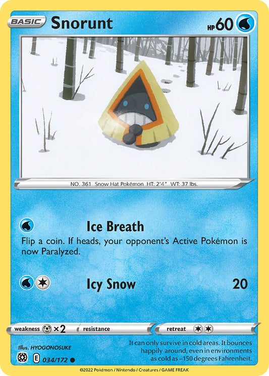 (034/172) Pokemon TCG Brilliant Stars Single: Snorunt  Common