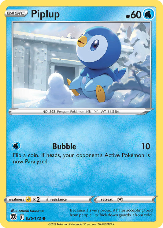 (035/172) Pokemon TCG Brilliant Stars Single: Piplup  Common