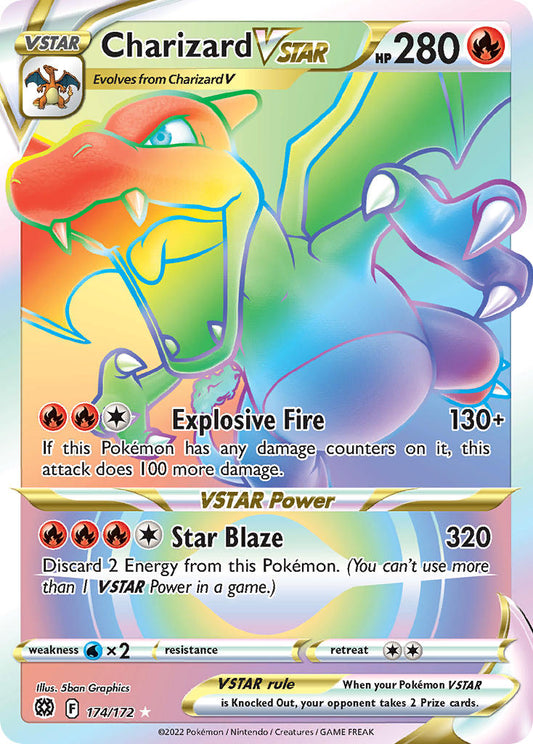 (174/172) Pokemon TCG Brilliant Stars Single: Charizard VSTAR  Secret Rare