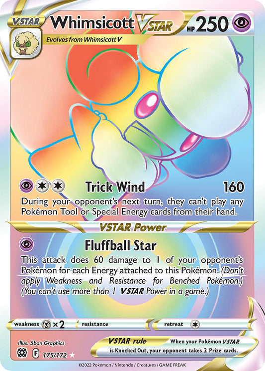 (175/172) Pokemon TCG Brilliant Stars Single: Whimsicott VSTAR  Secret Rare