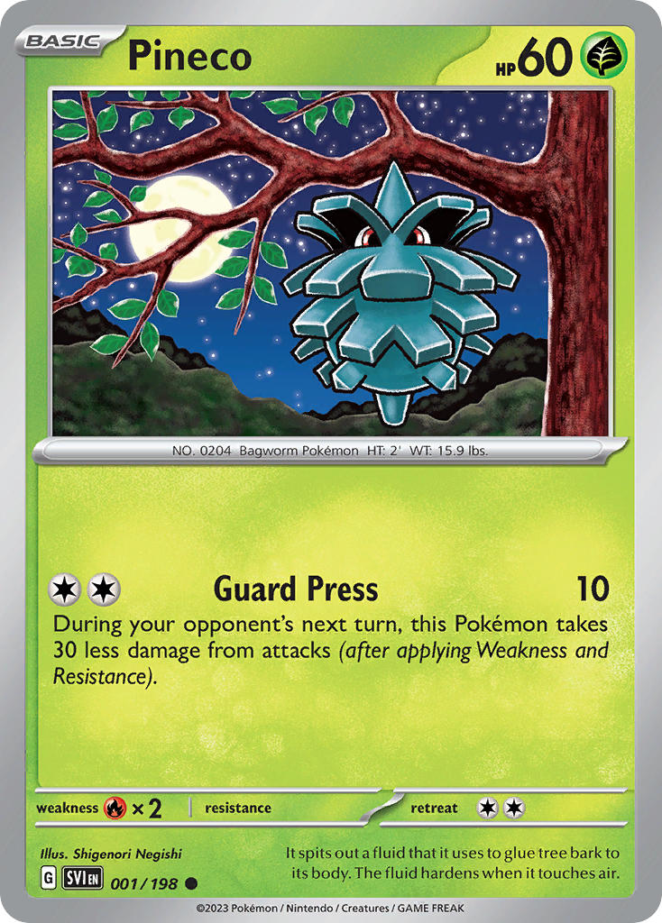 (001/198) Pokemon TCG Scarlet & Violet Single: Pineco   Common