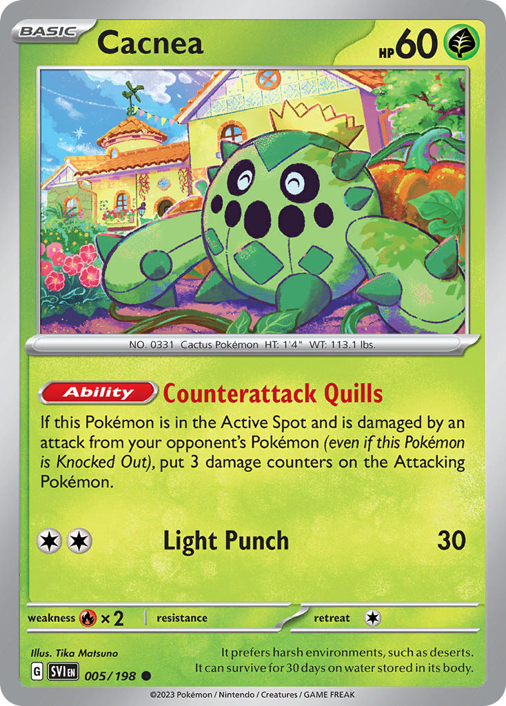 (005/198) Pokemon TCG Scarlet & Violet Single: Cacnea   Common