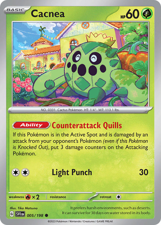 (005/198) Pokemon TCG Scarlet & Violet Single: Cacnea   Common