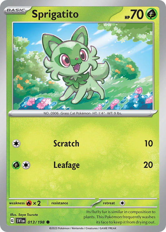 (013/198) Pokemon TCG Scarlet & Violet Single: Sprigatito   Common