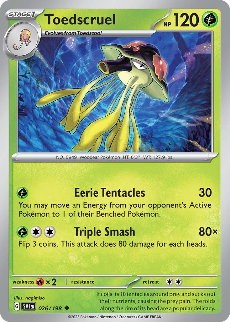 (026/198) Pokemon TCG Scarlet & Violet Single: Toedscruel   Uncommon