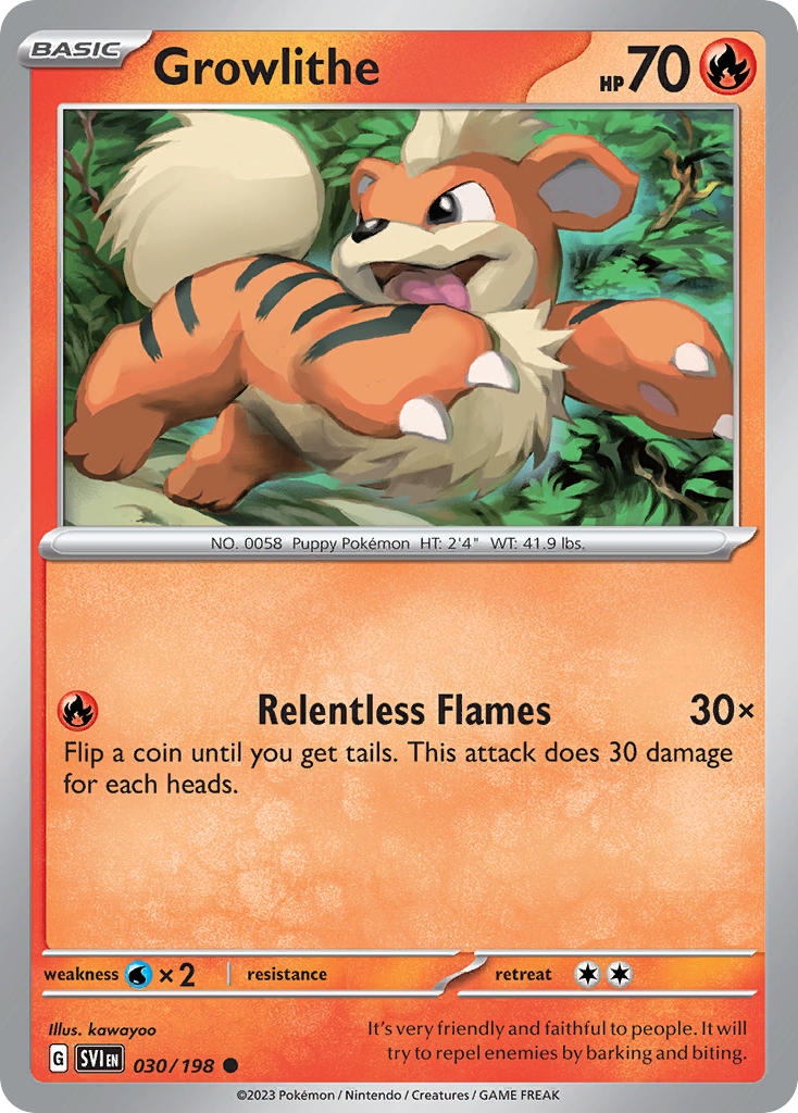 (030/198) Pokemon TCG Scarlet & Violet Single: Growlithe   Common