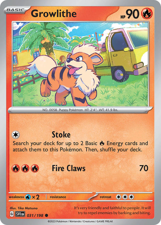 (031/198) Pokemon TCG Scarlet & Violet Single: Growlithe   Common