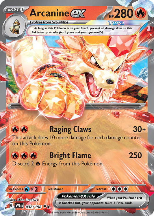 (032/198) Pokemon TCG Scarlet & Violet Single: Arcanine ex   Double Rare