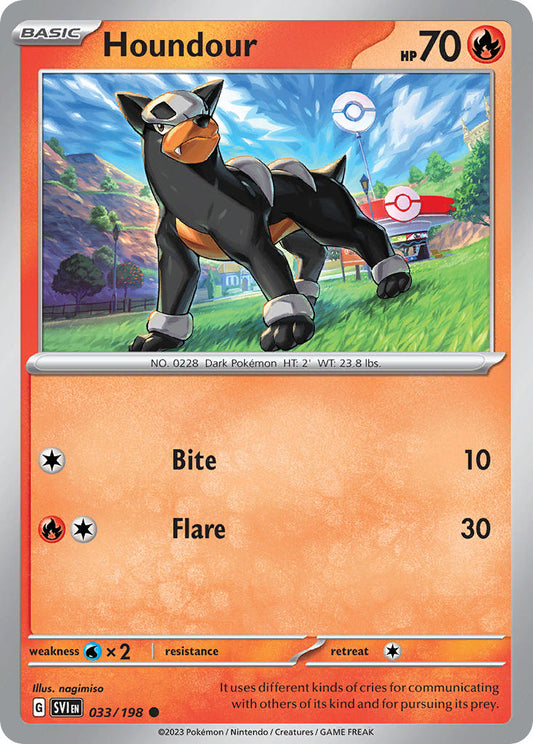 (033/198) Pokemon TCG Scarlet & Violet Single: Houndour   Common