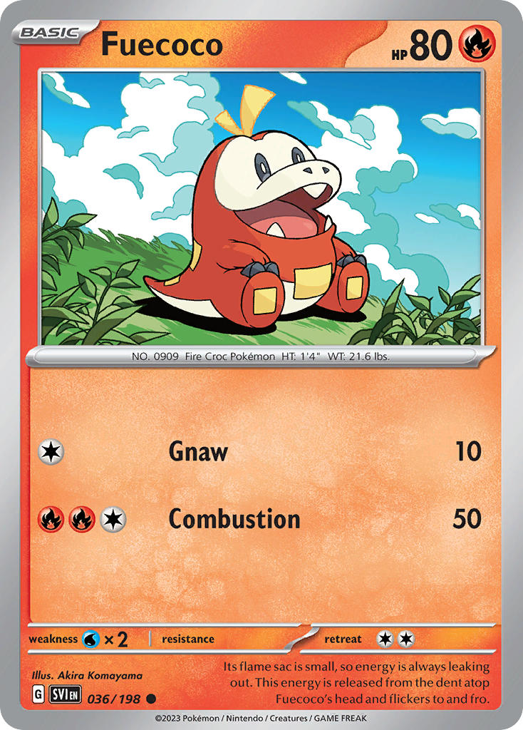 (036/198) Pokemon TCG Scarlet & Violet Single: Fuecoco   Common