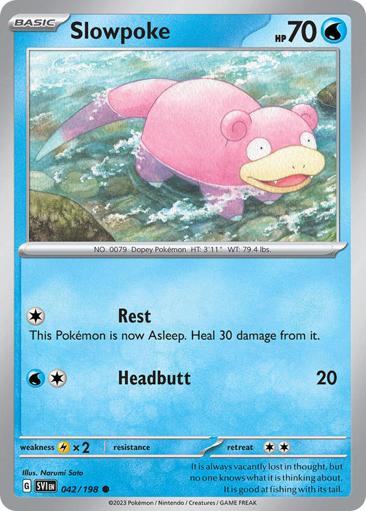 (042/198) Pokemon TCG Scarlet & Violet Single: Slowpoke   Common