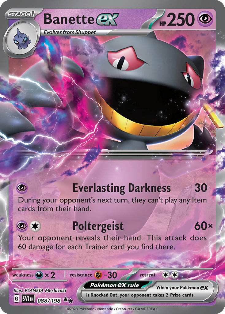 (088/198) Pokemon TCG Scarlet & Violet Single: Banette ex   Double Rare