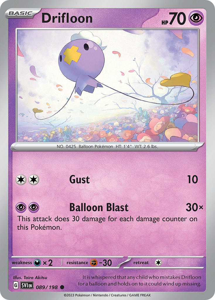 (089/198) Pokemon TCG Scarlet & Violet Single: Drifloon   Common