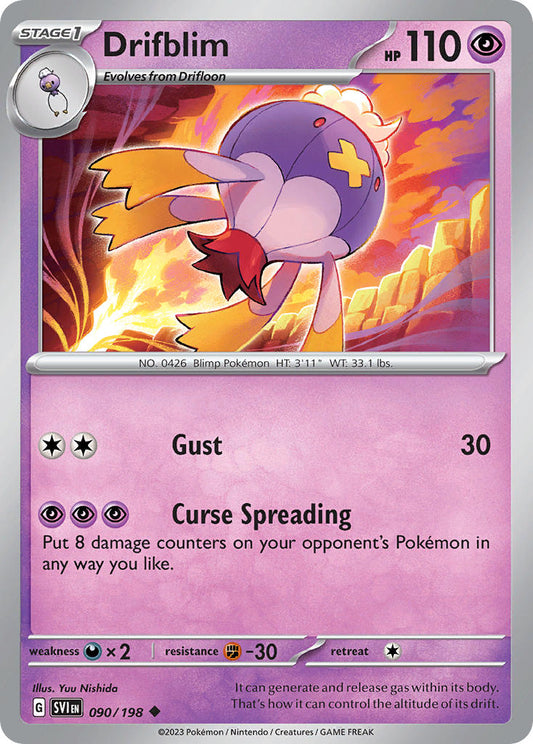 (090/198) Pokemon TCG Scarlet & Violet Single: Drifblim   Uncommon