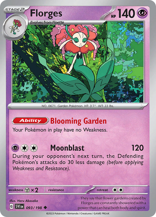 (093/198) Pokemon TCG Scarlet & Violet Single: Florges   Uncommon