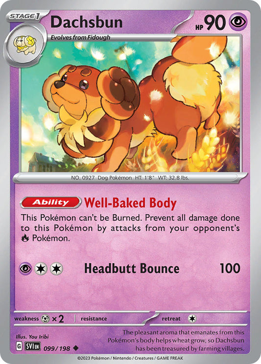 (099/198) Pokemon TCG Scarlet & Violet Single: Dachsbun   Uncommon