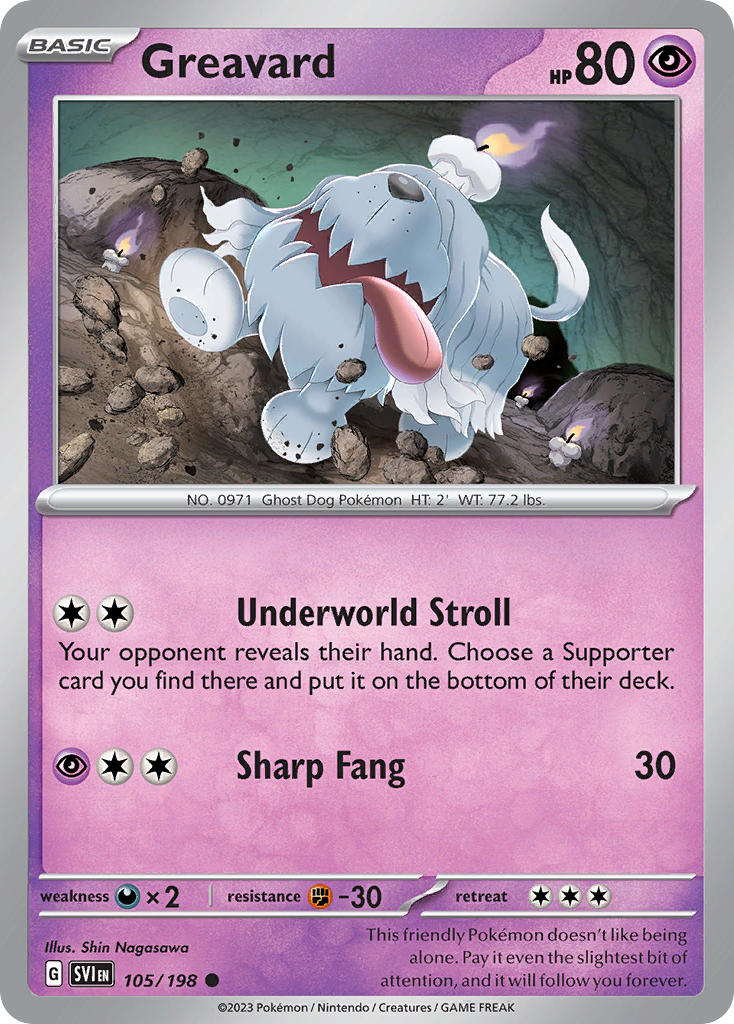 (105/198) Pokemon TCG Scarlet & Violet Single: Greavard   Promo