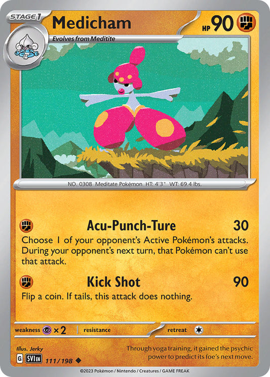 (111/198) Pokemon TCG Scarlet & Violet Single: Medicham   Uncommon