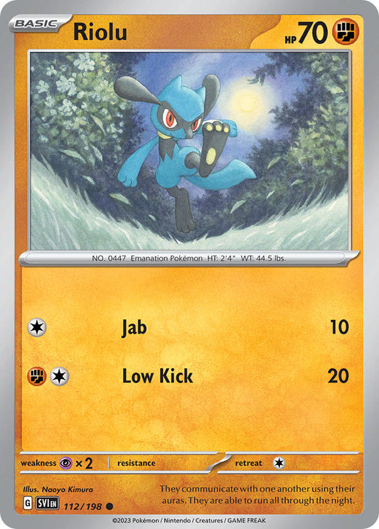 (112/198) Pokemon TCG Scarlet & Violet Single: Riolu   Common