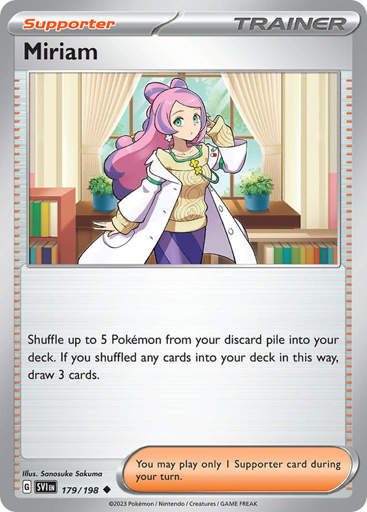 (179/198) Pokemon TCG Scarlet & Violet Single: Miriam  Uncommon